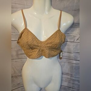 SKIMS Lace Bralette in Ochre – Size L – NWT Adjustable Strap Crop Top